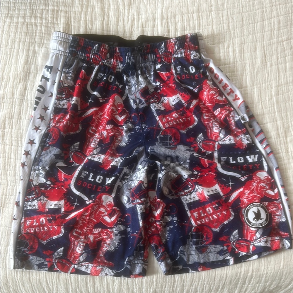 Society Red and Blue Festive Shorts